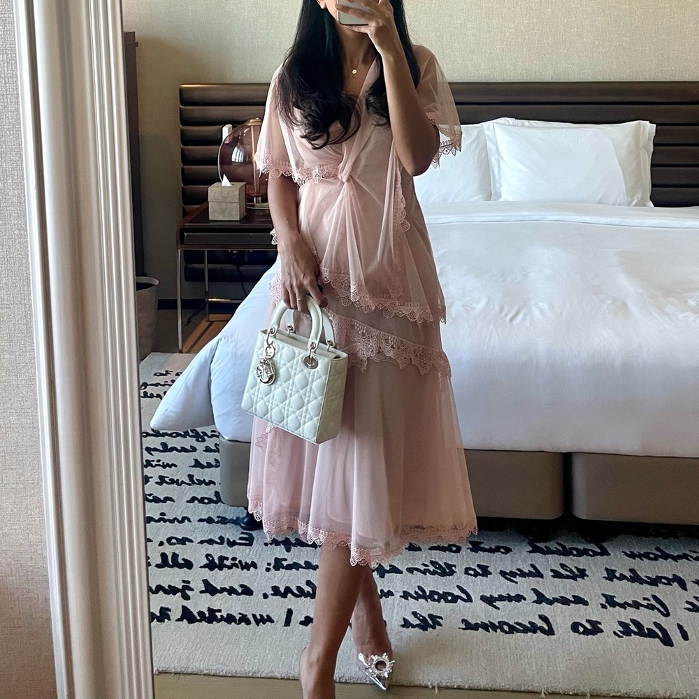 BCBGMaxAzria Baby Pink Capulet Cutout Dress - Picture 7 of 8